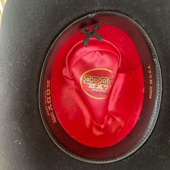 Vintage Black Cowboy Hat with Blue Band - Picture 3 of 6